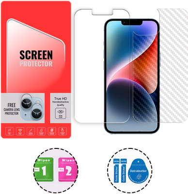 SOMTONE Front and Back Tempered Glass for Apple iPhone 14 5G (1 FREE CAMERA LENS) WITH FRONTBACK SCREEN PROTECTOR(Pack of 1)