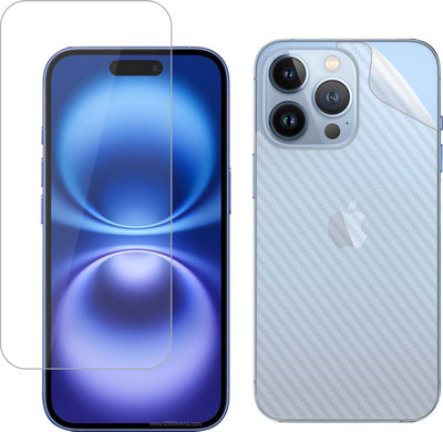 Vatsin Front and Back Tempered Glass for Apple iPhone 16 Pro, Apple iPhone 16 Pro [Back Carbon Fiber](Pack of 2)