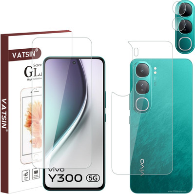Vatsin Front and Back Tempered Glass for ViVO Y300 5G, ViVO Y300 5G [With Rear Camera Lens Guard](Pack of 3)