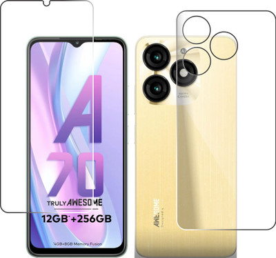 chakoor Front and Back Tempered Glass for Itel A70(Pack of 3)