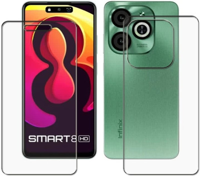 DOWRVIN Front and Back Tempered Glass for INFINIX SMART 8 HD FRONT AND BACK TEMPERED GLASS(Pack of 2)