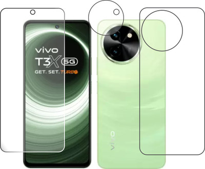 chakoor Front and Back Tempered Glass for Vivo T3x 5G(Pack of 3)