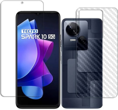 DOWRVIN Front and Back Tempered Glass for TECNO SPARK 10 5G FRONT AND BACK TEMPERED GLASS(Pack of 2)