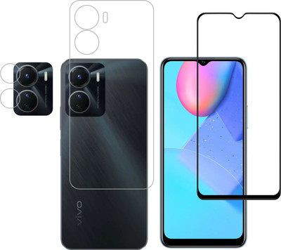 Vatsin Front and Back Tempered Glass for ViVO T2X 5G, vivo Y16, vivo Y56 5G, ViVO T2X 5G [With Rear Camera Lens Guard](Pack of 3)