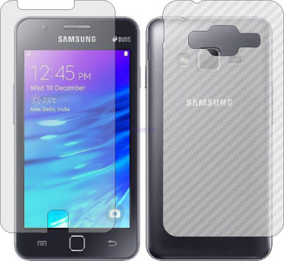 Fasheen Front and Back Tempered Glass for SAMSUNG Z1 Z130H (Front Matte Finish & Back 3d Carbon Fiber)(Pack of 2)