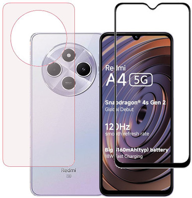 HOBBYTRONICS Front and Back Tempered Glass for Mi Redmi A4, Mi Redmi A4(Pack of 1)