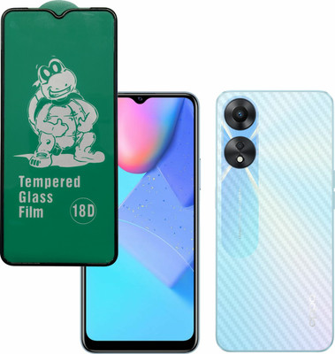 Vatsin Front and Back Tempered Glass for Oppo A38, Oppo A38 [Back Carbon Fiber](Pack of 2)