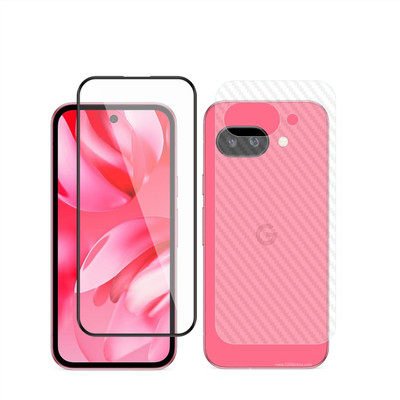 Ten To 11 Front and Back Tempered Glass for Google Pixel 9A, Google Pixel 9A [Back Carbon Fiber](Pack of 2)