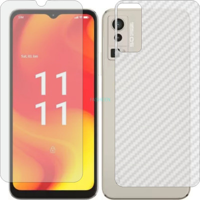 Fasheen Front and Back Tempered Glass for LAVA BLAZE PRO (Front Matte Finish & Back 3d Carbon Fiber)(Pack of 2)