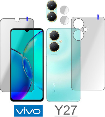 PONDRIK Front and Back Tempered Glass for vivo Y27(Pack of 3)
