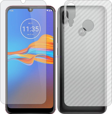 Fasheen Front and Back Tempered Glass for MOTOROLA MOTO E6 PLUS (Front Matte Finish & Back 3d Carbon Fiber)(Pack of 2)