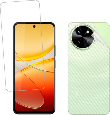 Ten To 11 Front and Back Tempered Glass for ViVO T3X 5G, ViVO T3X 5G [Back Carbon Fiber](Pack of 2)
