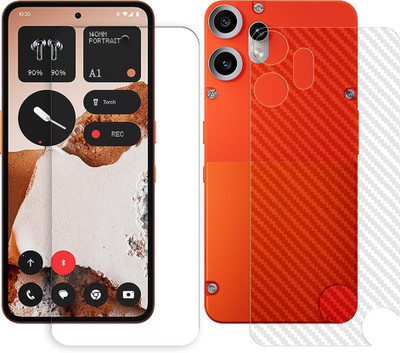 SOMTONE Front and Back Tempered Glass for Nothing CMF Phone 2 Pro 5G Tempered Glass Screen Protector | Anti-Scratch | Edge to Edge Full Coverage | 9H Hardness (1 FRONT TEMPERED GLASS PROTECTOR + 1 BACK CARBON FIBER SKIN)(Pack of 1)