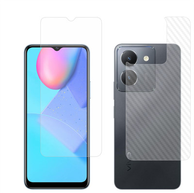 Ten To 11 Front and Back Tempered Glass for ViVO Y36, ViVO Y36 [Back Carbon Fiber](Pack of 2)