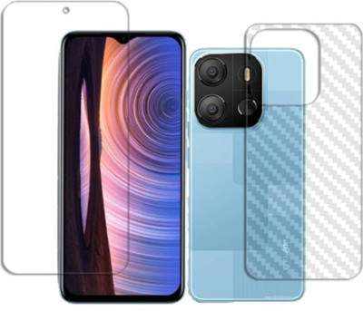 DOWRVIN Front and Back Tempered Glass for TECNO POP 7 FRONT AND BACK TEMPERED GLASS(Pack of 2)