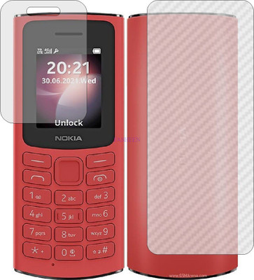 Fasheen Front and Back Tempered Glass for NOKIA 105 SINGLE SIM (Front Matte Finish & Back 3d Carbon Fiber)(Pack of 2)