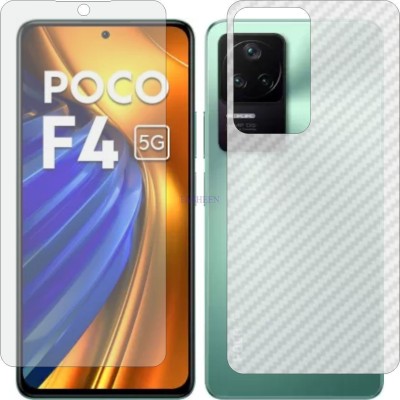 Fasheen Front and Back Tempered Glass for XIAOMI POCO F4 5G (Front Matte Finish & Back 3d Carbon Fiber)(Pack of 2)