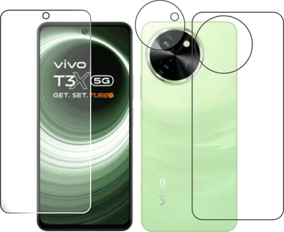 chakoor Front and Back Tempered Glass for vivo T3x 5G(Pack of 3)