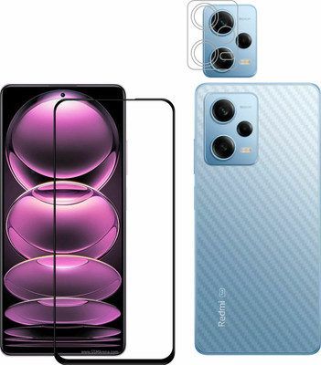 Ten To 11 Front and Back Tempered Glass for Redmi Note 12 5G, Redmi Note 12 5G [Back Carbon Fiber] [Rear Camera Lens Guard](Pack of 3)