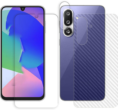 ARBAN Front and Back Tempered Glass for Samsung Galaxy M36 5G Tempered Glass Screen Protector | Anti-Scratch | Edge to Edge Full Coverage | 9H Hardness ( 1 FRONT SCREEN GUARD + 1 BACK CARBON FIBER SKIN + 1 CAMERA LENS PROTECTOR )(Pack of 1)