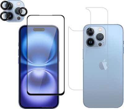Vatsin Front and Back Tempered Glass for Apple iPhone 16 Pro Max, Apple iPhone 16 Pro Max [With Rear Camera Lens Guard](Pack of 3)