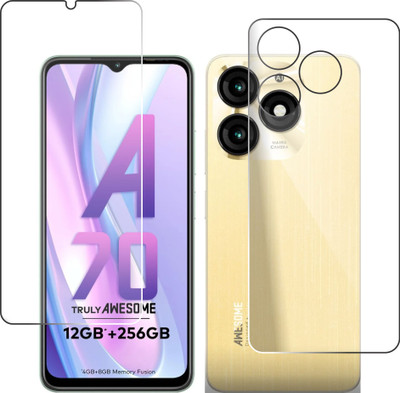 chakoor Front and Back Tempered Glass for Itel A70(Pack of 3)