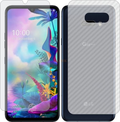 TELTREK Front and Back Tempered Glass for LG G8X (Front Matte Finish & Back 3d Carbon Fiber)(Pack of 2)