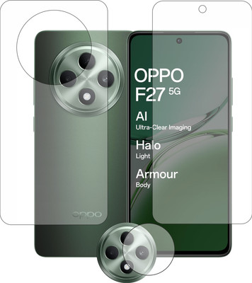 DORADO SHIELD Front and Back Tempered Glass for oppo f27 5g with camera lens(Pack of 3)