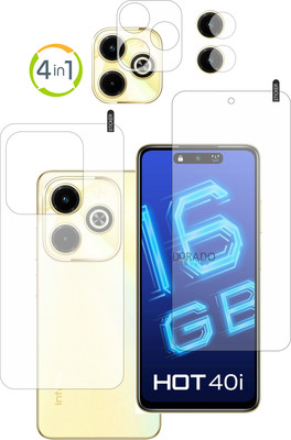 DORADO SHIELD Front and Back Tempered Glass for Infinix Hot 40i with camera lens(Pack of 4)