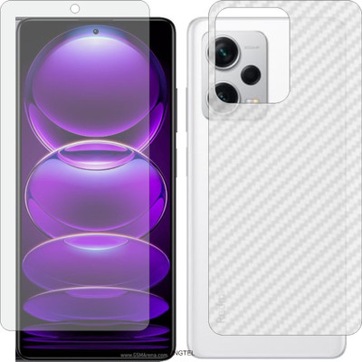 ZINGTEL Front and Back Tempered Glass for REDMI NOTE 12 DISCOVERY (Front Matte Finish & Back 3d Carbon Fiber)(Pack of 2)