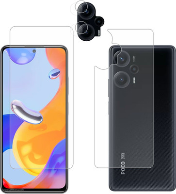 Vatsin Front and Back Tempered Glass for Poco F5 5G, Poco F5 5G [With Rear Camera Lens Guard](Pack of 3)