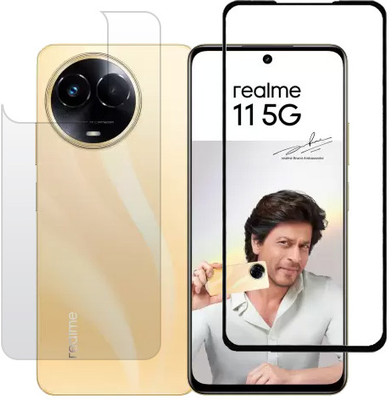 KMPERED Front and Back Tempered Glass for Realme 11, Realme 11x(Pack of 2)