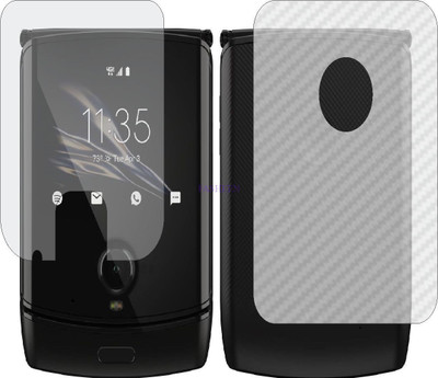 Fasheen Front and Back Tempered Glass for MOTO RAZR 2019 (Front Matte Finish & Back 3d Carbon Fiber)(Pack of 2)