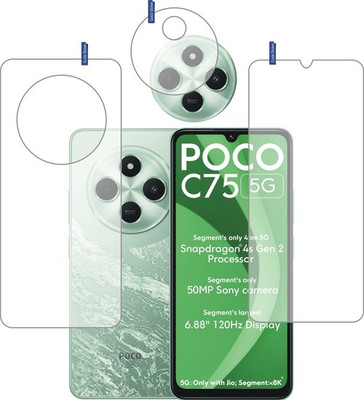 Flp1onBuy Front and Back Tempered Glass for Poco C75 5G, Poco C75 5G Camera lens(Pack of 3)