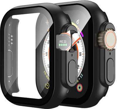 DPJ Edge To Edge Tempered Glass for Pebble Cosmos Engage 49mm [HARD CASE] [BLACK](Pack of 1)