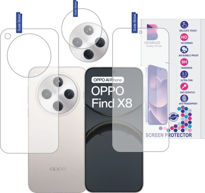 DESIBUZZ Front and Back Tempered Glass for OPPO Find X8 5G, OPPO Find X8 5G camera lens protectors(Pack of 3)