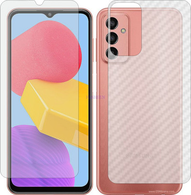 Fasheen Front and Back Tempered Glass for Samsung M13 4G (Front Matte Finish & Back 3d Carbon Fiber)(Pack of 2)
