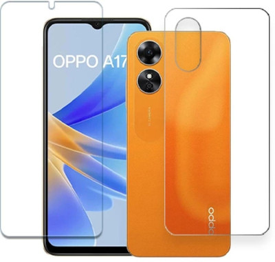 KHWABEEDA Front and Back Tempered Glass for OPPO A17 FRONT AND BACK TEMPERED GLASS(Pack of 2)