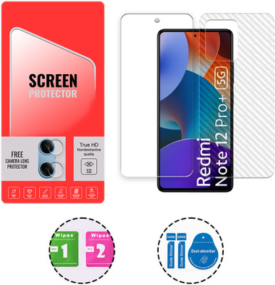 SOMTONE Front and Back Tempered Glass for Xiaomi Redmi Note 12 Pro Plus 5G (1 FREE CAMERA LENS) WITH FRONTBACK SCREEN PROTECTOR(Pack of 1)