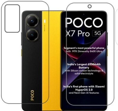 DOWRVIN Front and Back Tempered Glass for POCO X7 PR0 5G(Pack of 2)