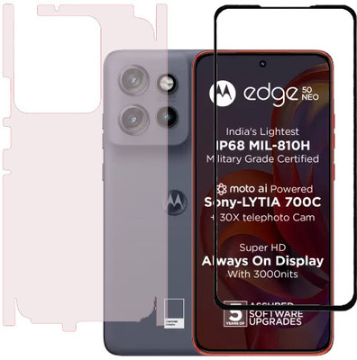 HOBBYTRONICS Front and Back Tempered Glass for Motorola edge 50 neo, Moto edge 50 neo, MOTOROLA EDGE 50 NEO, MOTO EDGE 50 NEO(Pack of 1)
