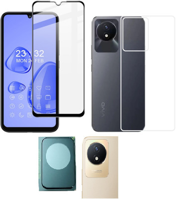 COVER CAPITAL Front and Back Tempered Glass for Vivo Y02T(Pack of 3)