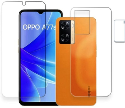 KHWABEEDA Front and Back Tempered Glass for OPPO A77S FRONT AND BACK, CAMERA LENS(Pack of 3)