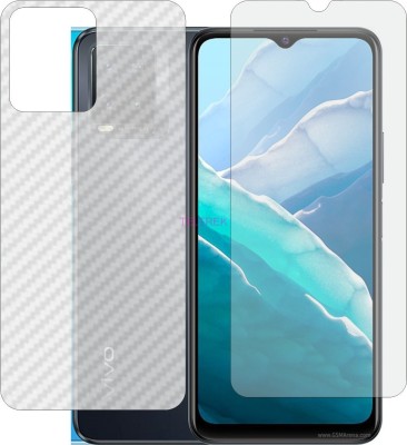 TELTREK Front and Back Tempered Glass for VIVO T1 X 4G (Front Matte Finish & Back 3d Carbon Fiber)(Pack of 2)