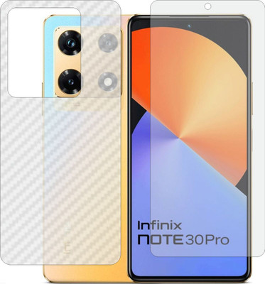 MOBART Front and Back Tempered Glass for Infinix Note 30 Pro X678B (Matte Front & Carbon Fiber Skin for Back)(Pack of 2)