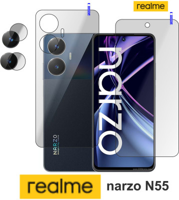Cinzia Front and Back Tempered Glass for Realme narzo N55(Pack of 3)