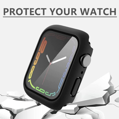 CROWNSWOOD Tempered Glass Guard for Compatible with Apple Watch 42mm Series 3/2/1 Case with Built-in Tempered Glass Screen Protector(Pack of 1)