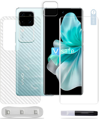ARBAN Front and Back Tempered Glass for vivo V30 5G Tempered Glass Screen Protector ( 1 UV TEMPERED GLASS SCREEN PROTECTOR + 1 BACK CARBON FIBER SKIN + 1 CAMERA LENS PROTECTOR )(Pack of 1)