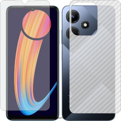 ZINGTEL Front and Back Tempered Glass for INFINIX HOT30i (Front Matte Finish & Back 3d Carbon Fiber)(Pack of 2)