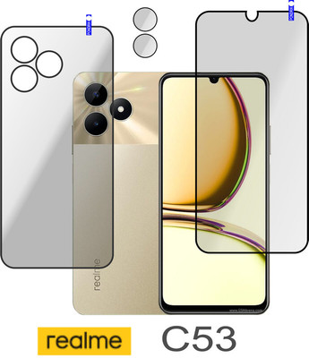 PONDRIK Front and Back Tempered Glass for Realme C53(Pack of 3)